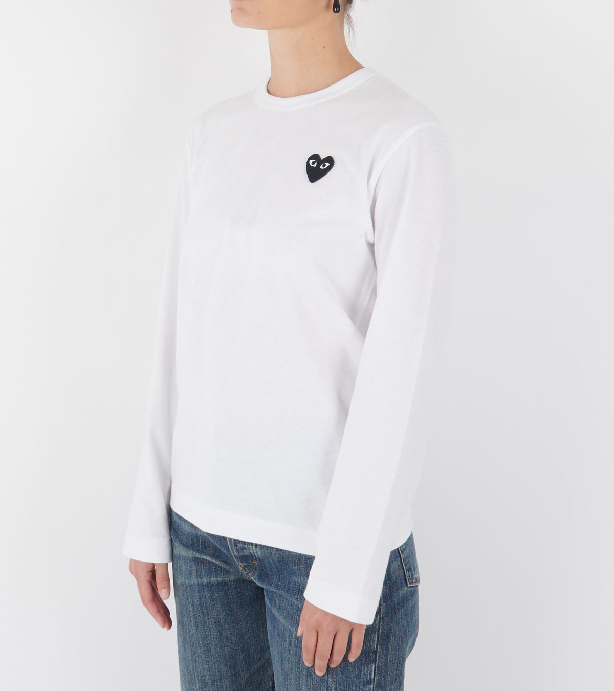 U Black Heart LS T-shirt White