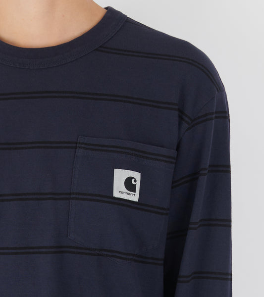 W' L/S Cardona Pocket T-Shirt Natural/Dark Navy