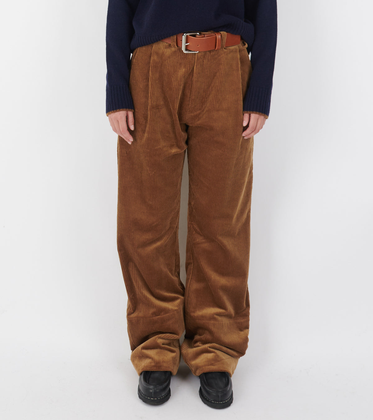 Corduroy Box Trousers Tobacco