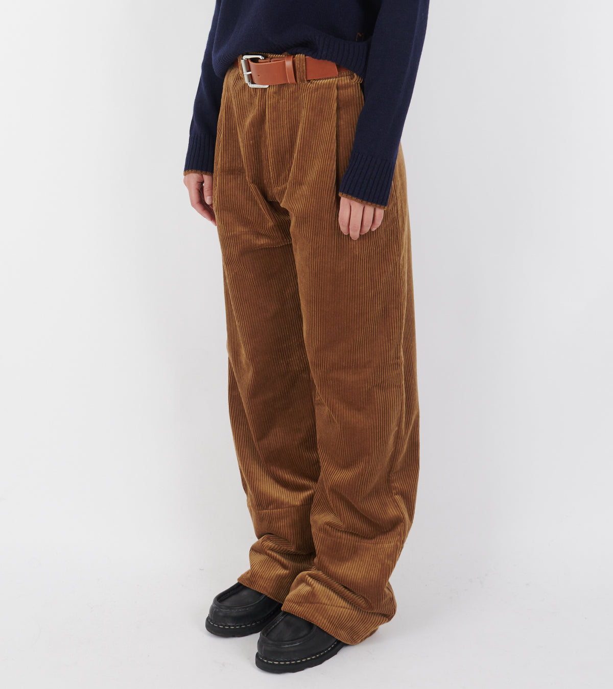 Corduroy Box Trousers Tobacco