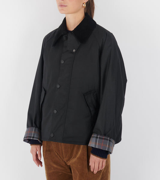 Barbour Modified Transport Wax Jacket Black