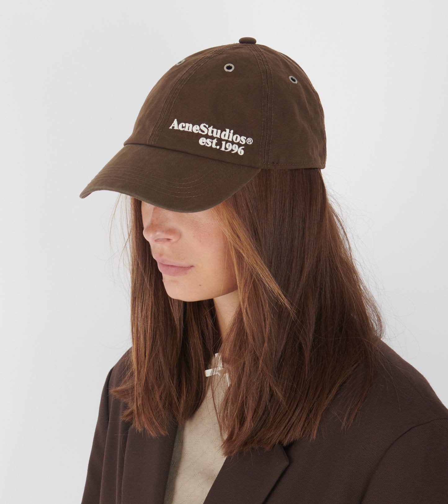 Waxed Logo Cap Brown
