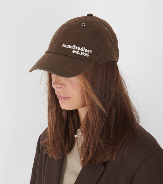 Waxed Logo Cap Brown