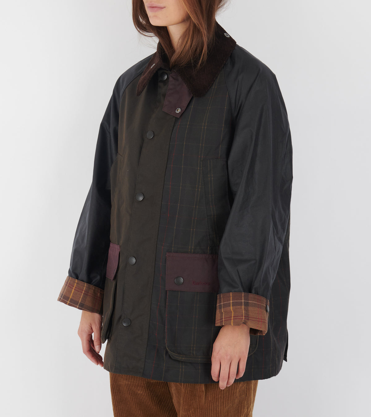 Patchwork OS Bedale Wax Jacket Tartan Mix