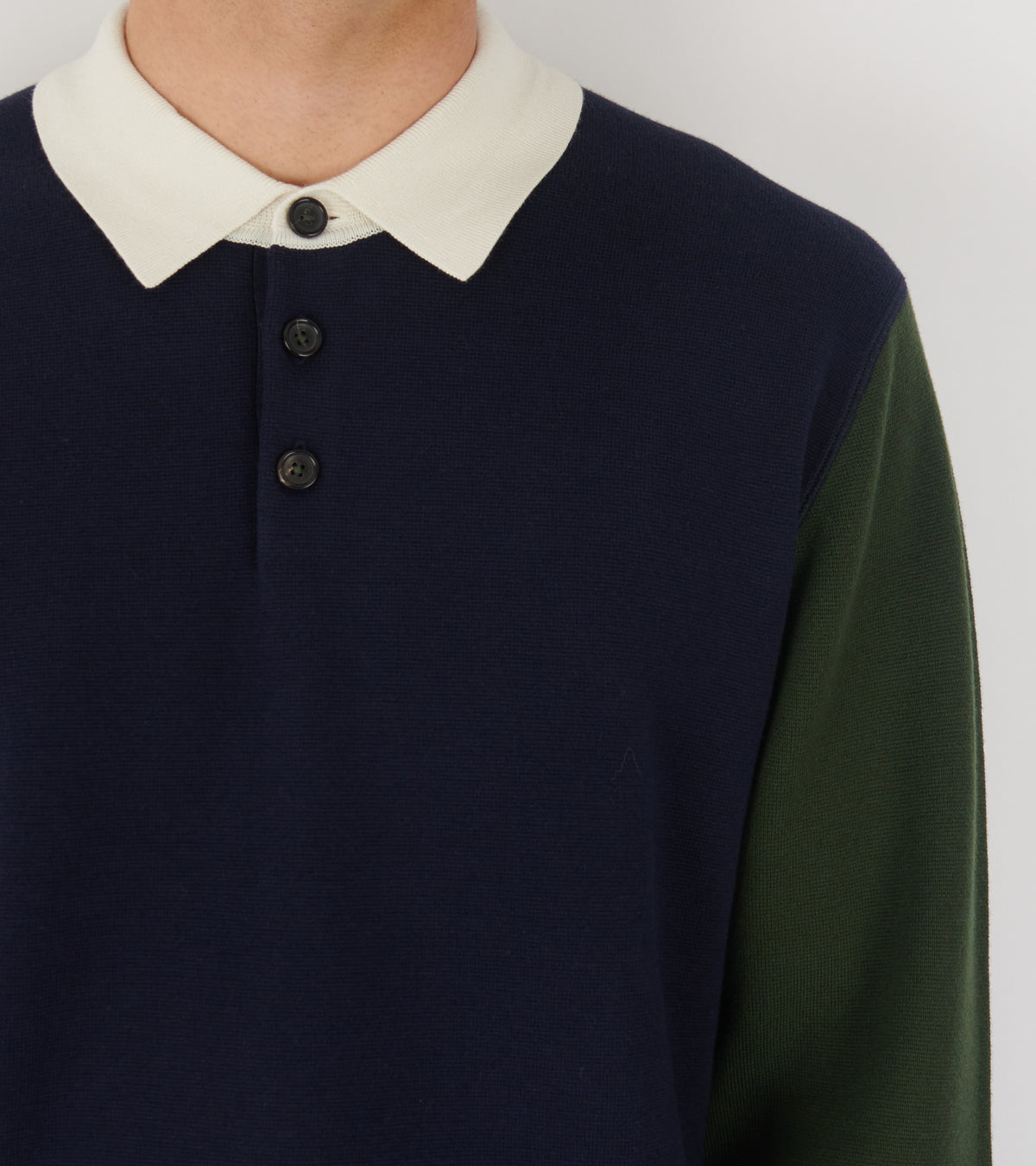 Colour-Block Rugby Blouse Navy