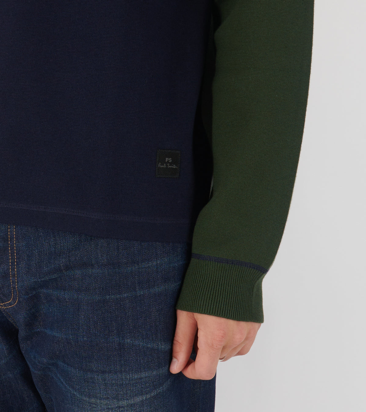 Colour-Block Rugby Blouse Navy