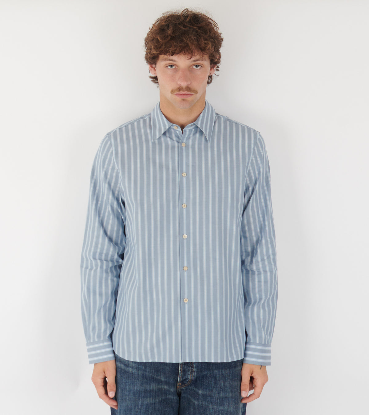 Striped LS Regular Fit Shirt Blue
