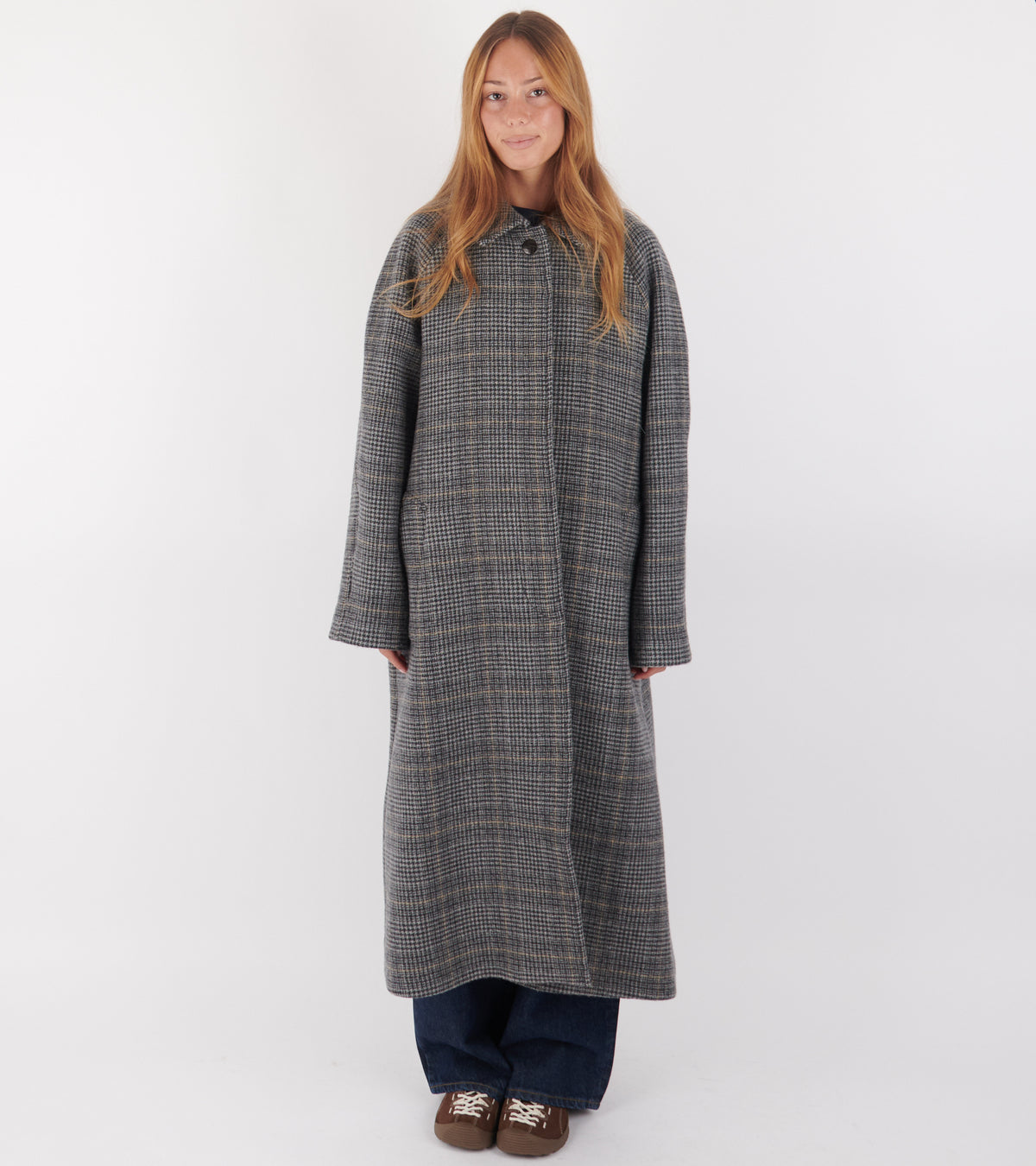 Mary Coat Grey Check