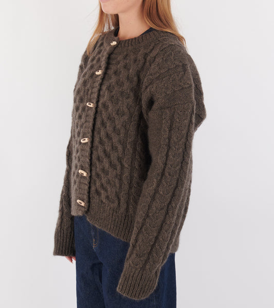 Lennox Cardigan Dark Brown