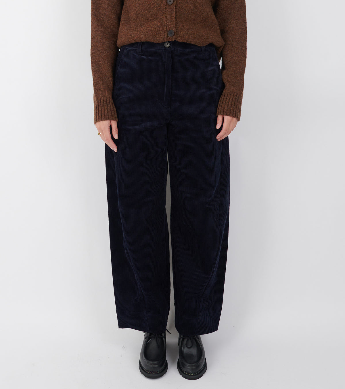 Twisted Seam Cord Trousers Dark Navy