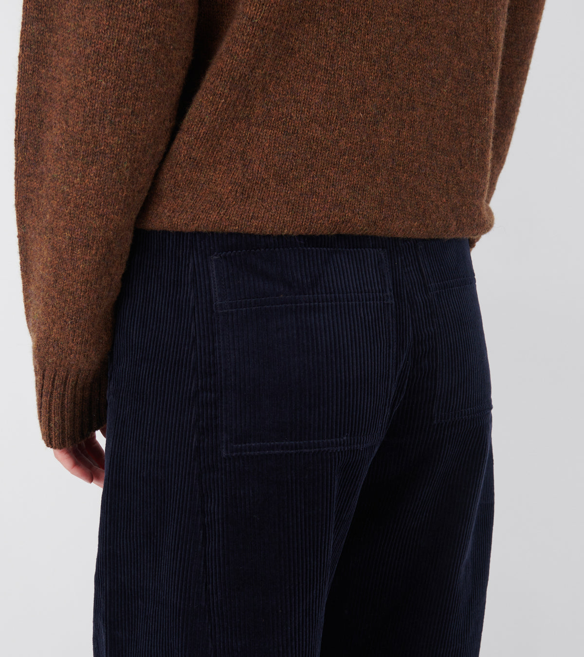 Twisted Seam Cord Trousers Dark Navy