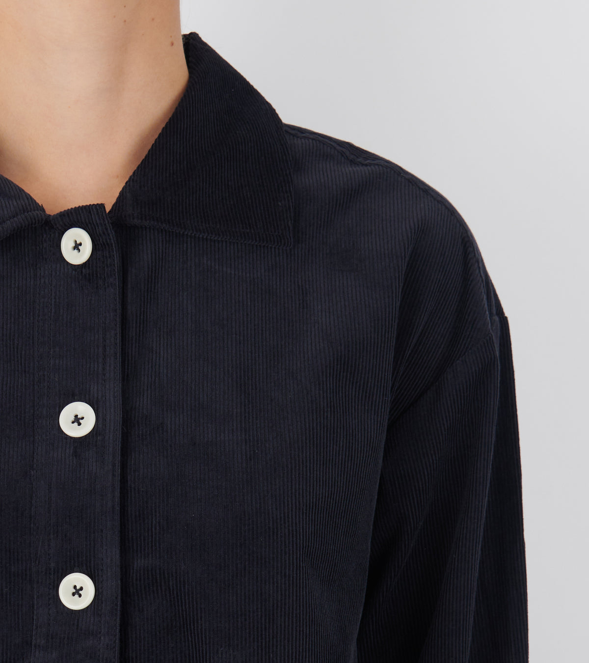 Organic Cord Smock Top Midnight