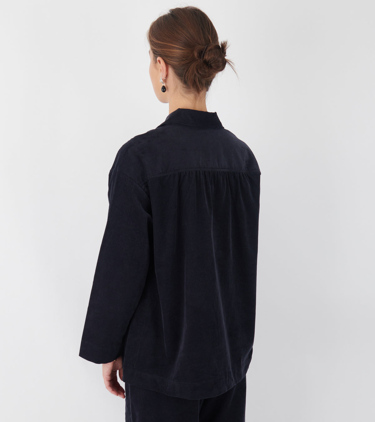 Organic Cord Smock Top Midnight