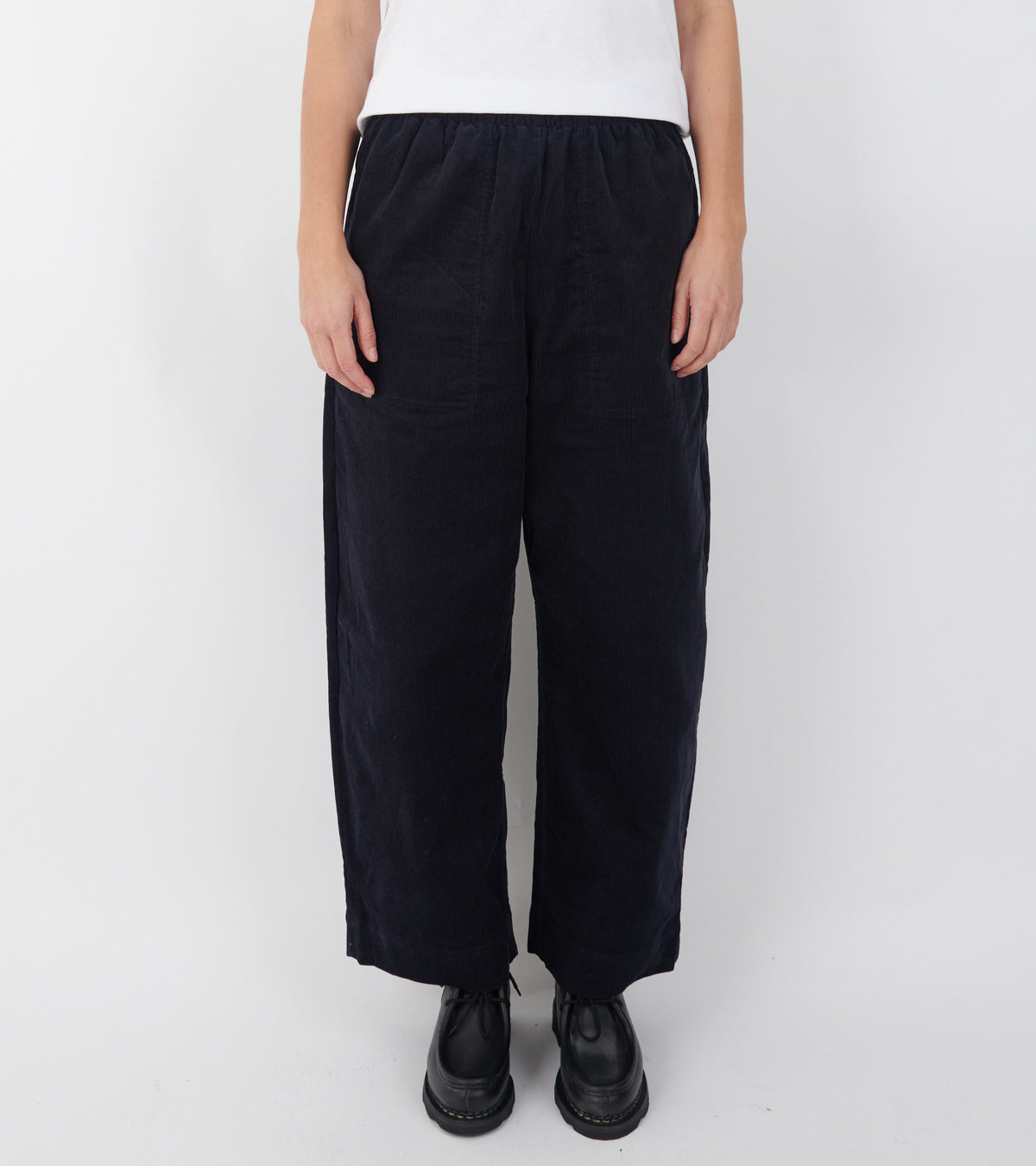 Organic Cord Barrel Leg Trousers Midnight