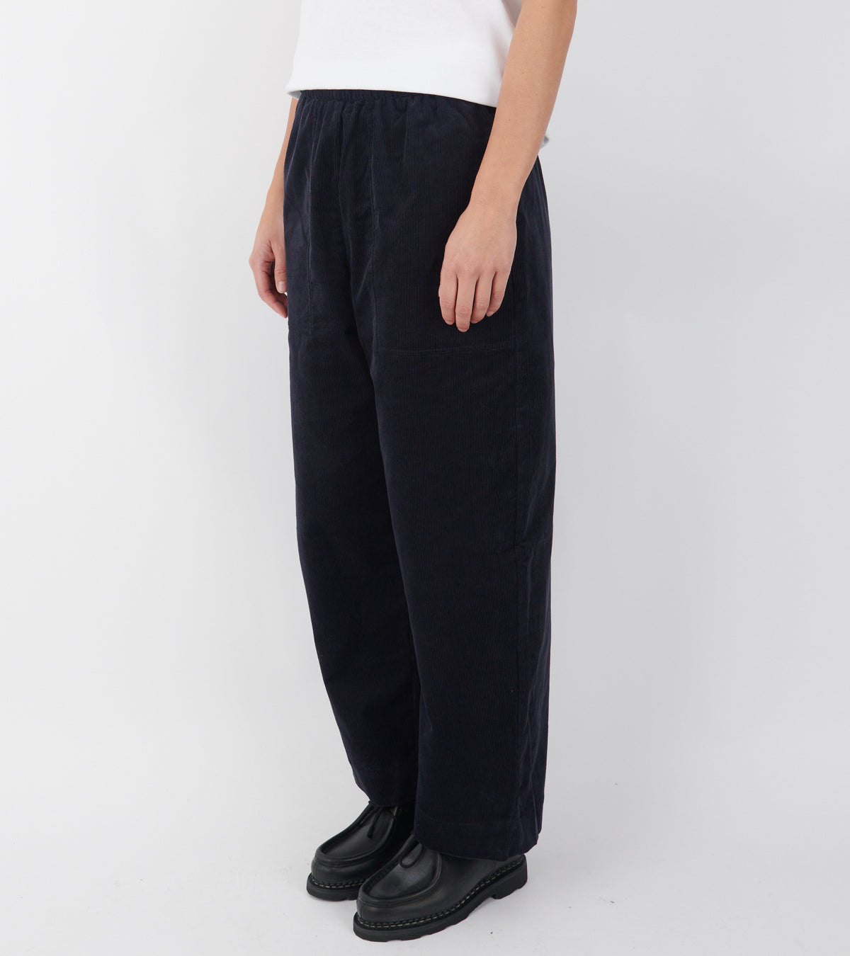 Organic Cord Barrel Leg Trousers Midnight