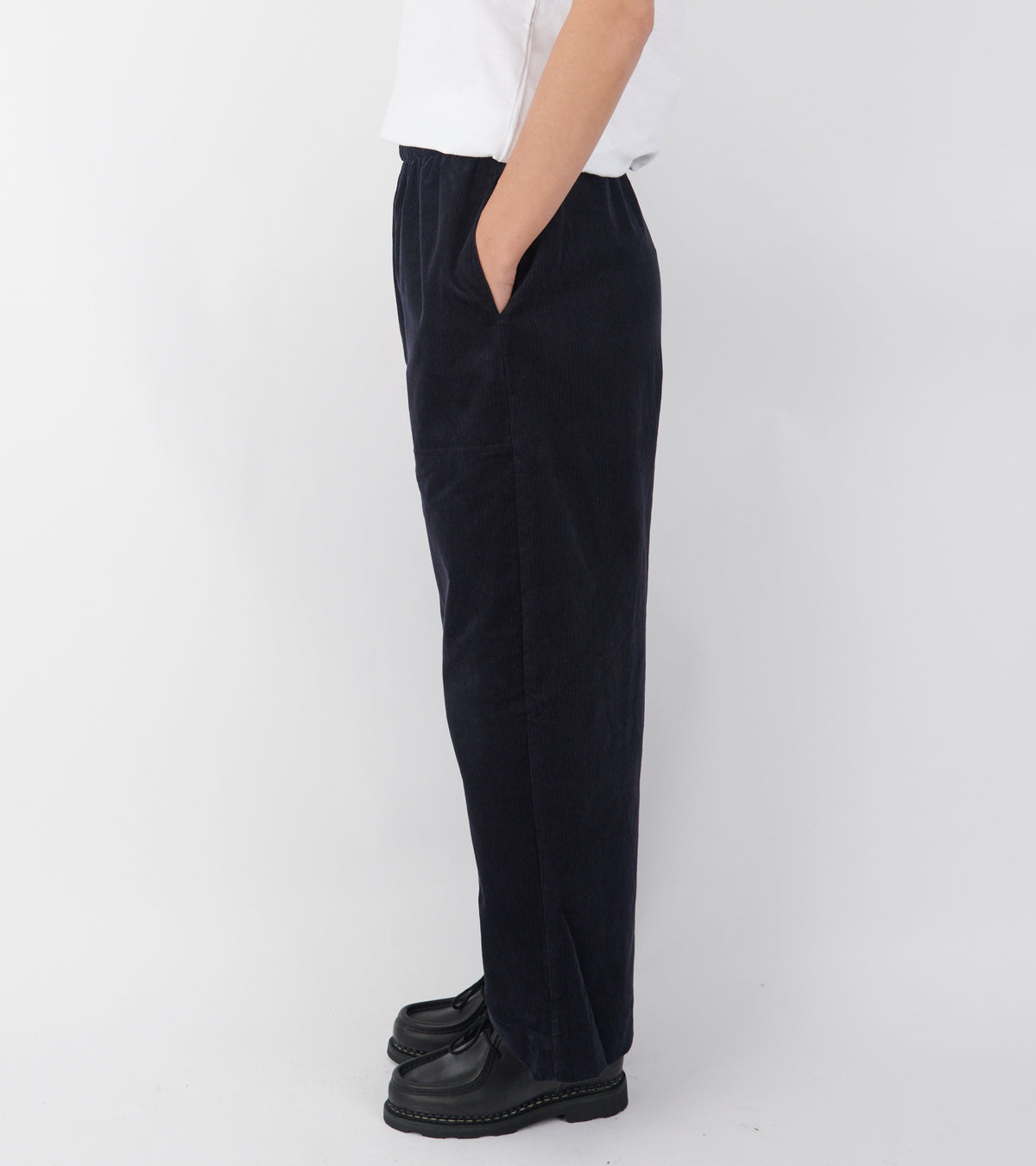 Organic Cord Barrel Leg Trousers Midnight