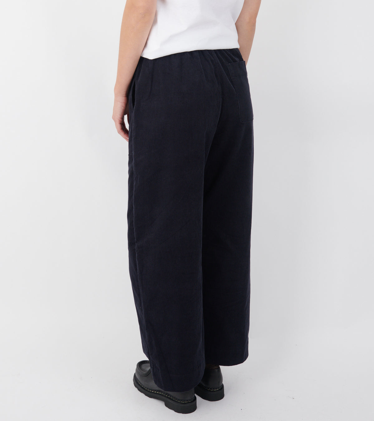 Organic Cord Barrel Leg Trousers Midnight