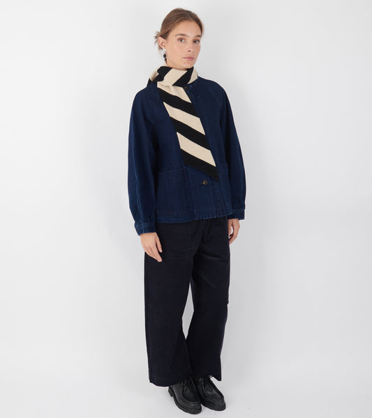 Organic Cord Barrel Leg Trousers Midnight