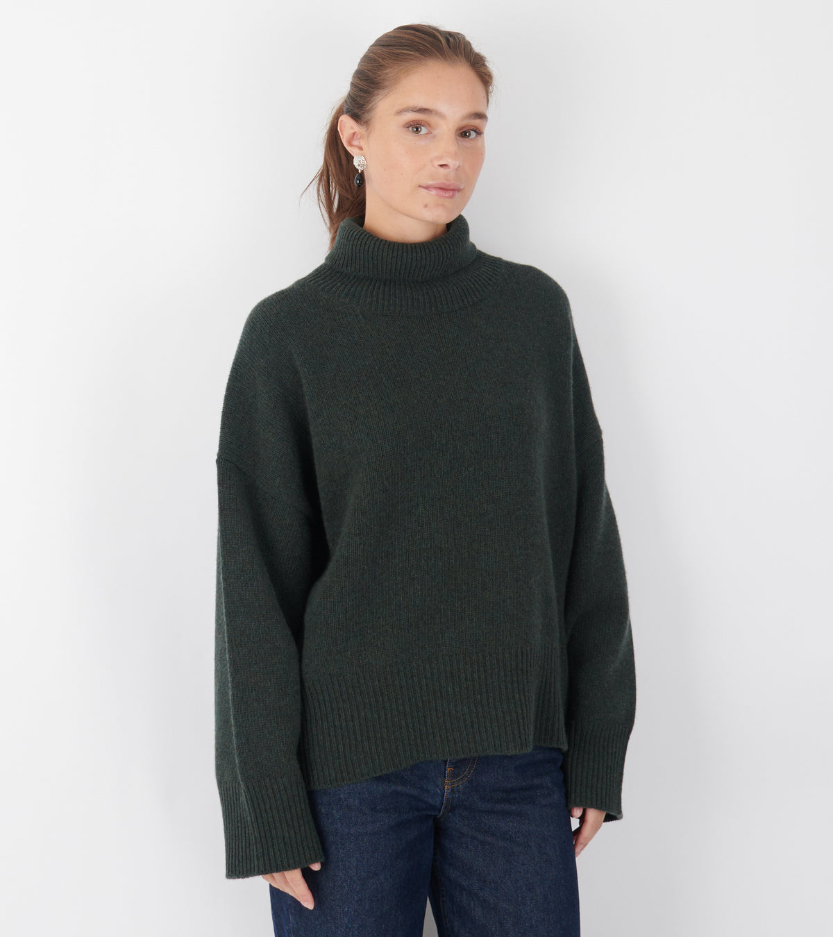 Silene T-neck Dark Green