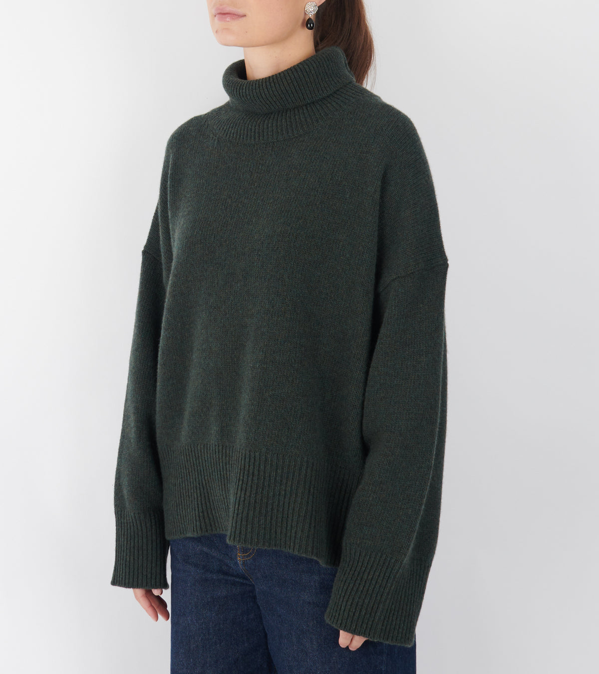 Silene T-neck Dark Green