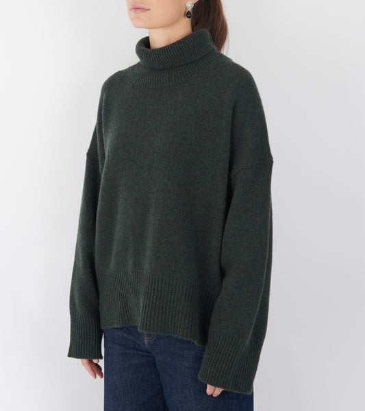 Silene T-neck Dark Green