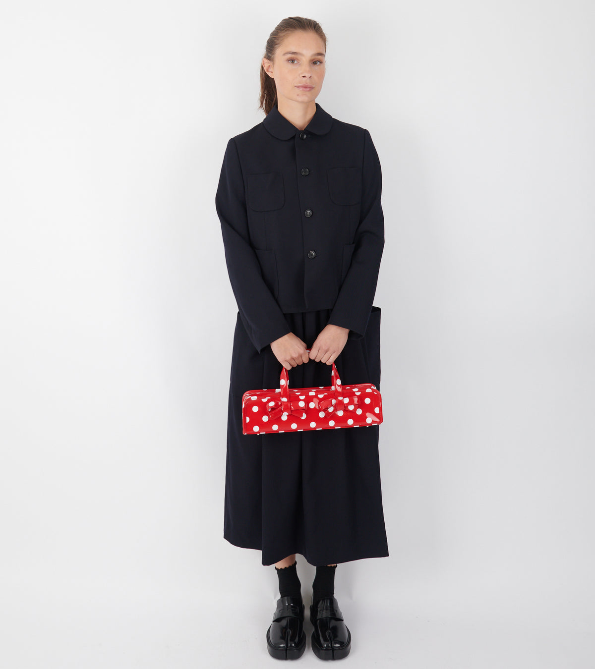 Round Collar Blazer Navy