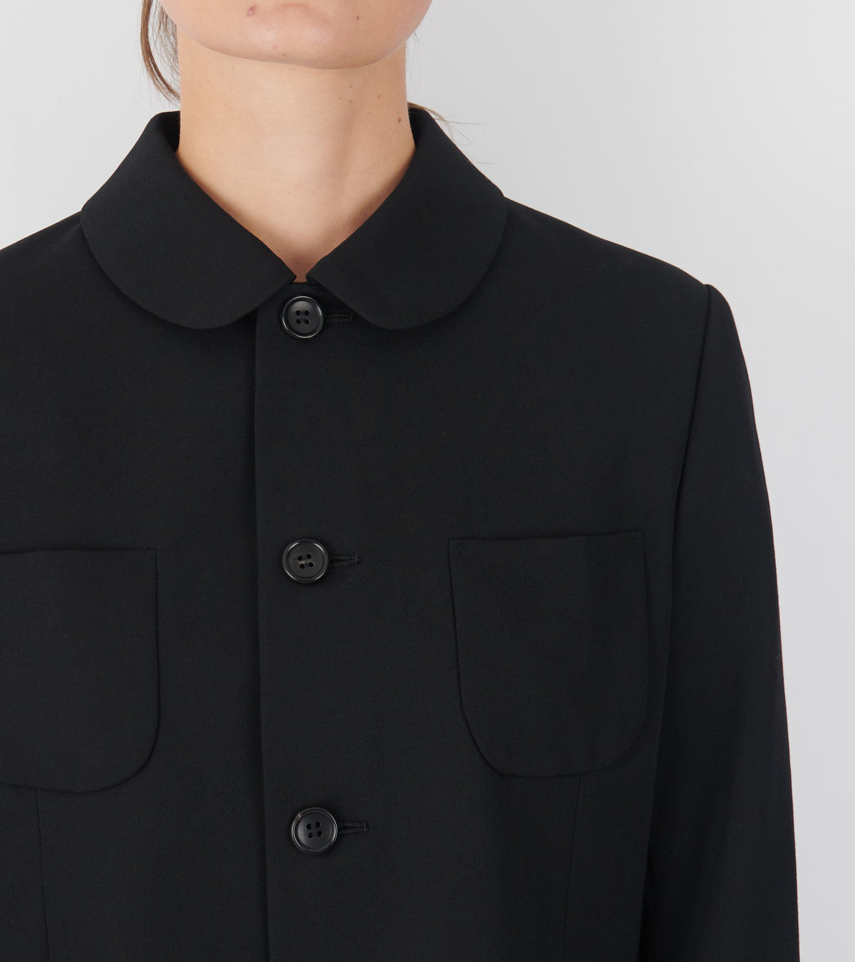 Round Collar Blazer Black