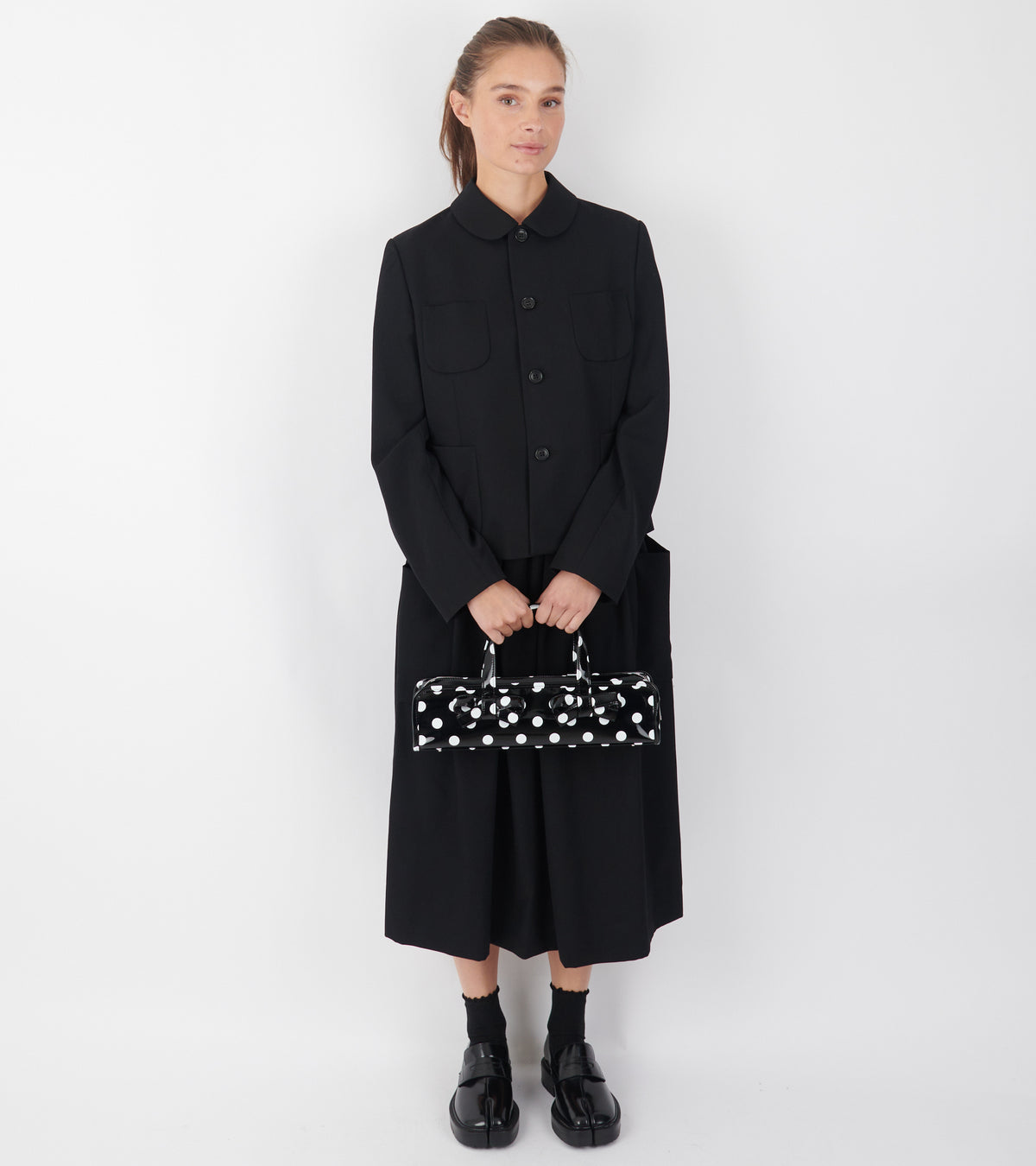 Round Collar Blazer Black