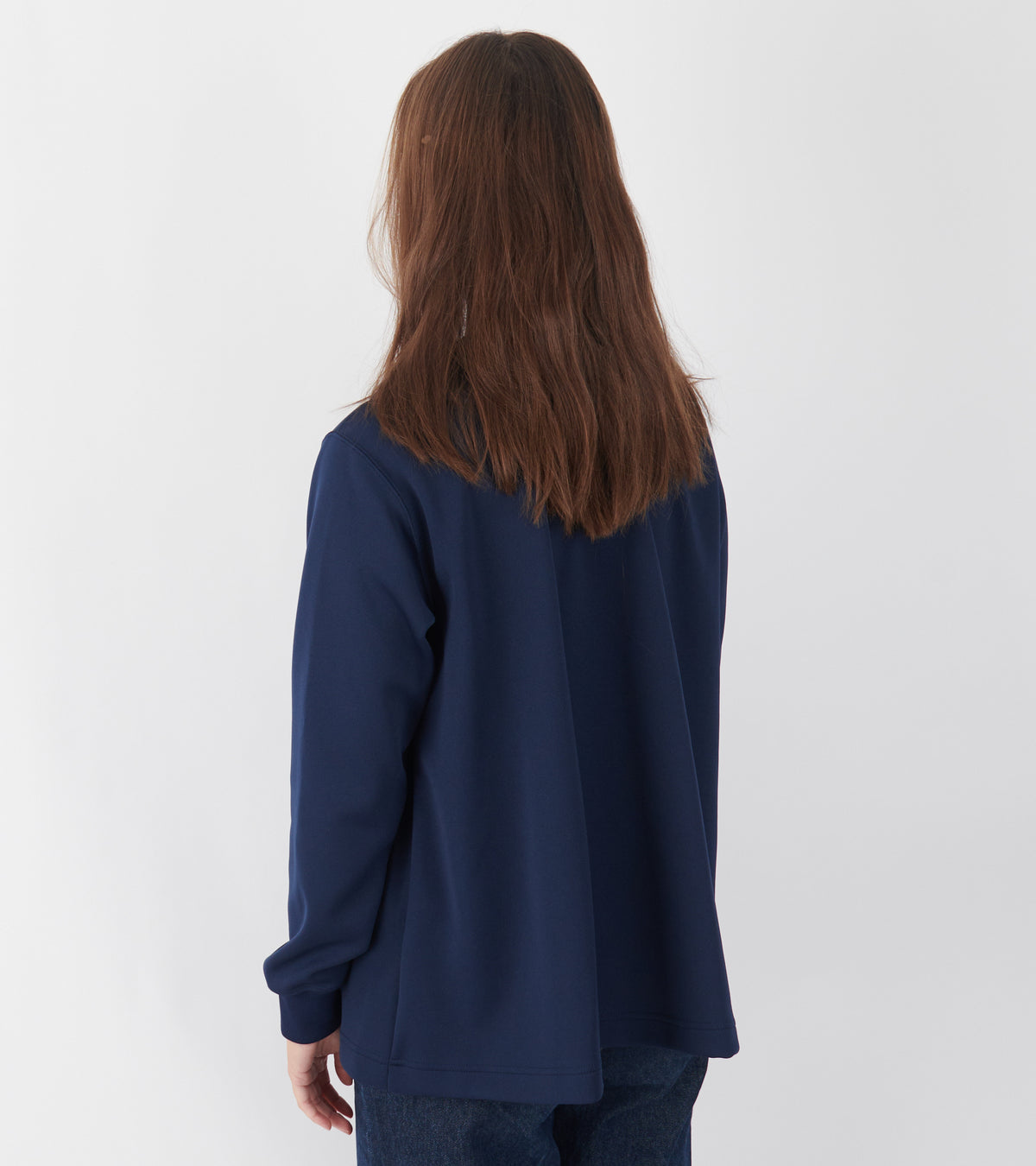 Round Collar Zipper Navy