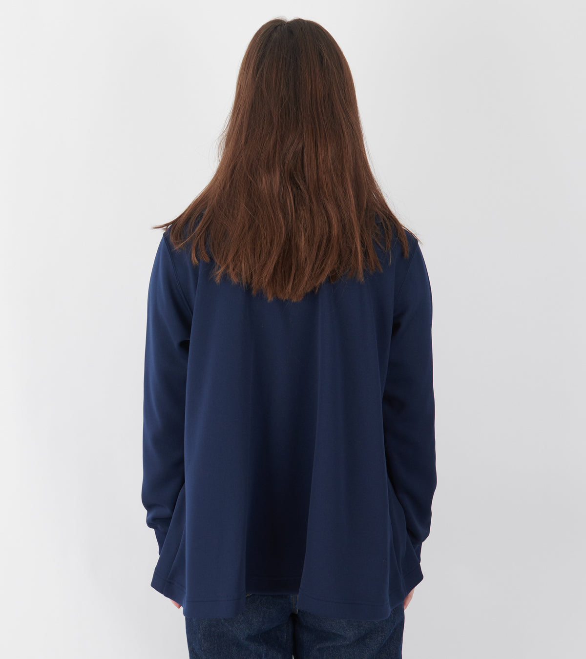 Round Collar Zipper Navy
