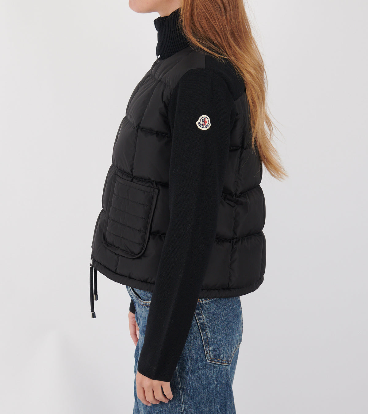 Quilted Knit Cardigan Black
