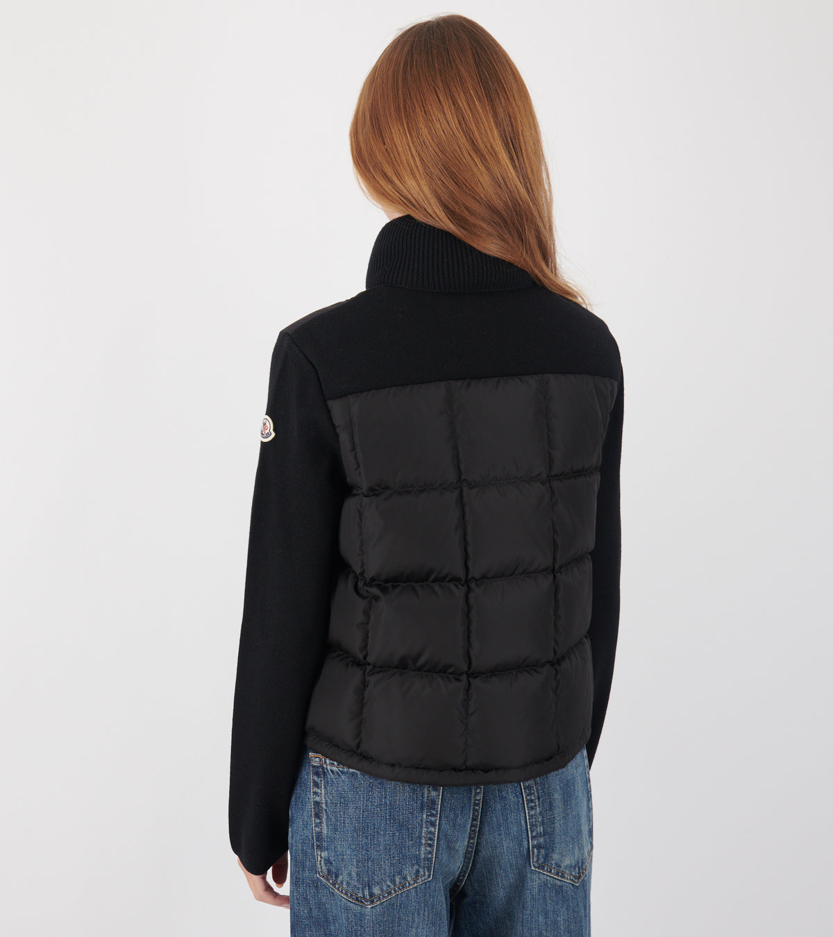Quilted Knit Cardigan Black