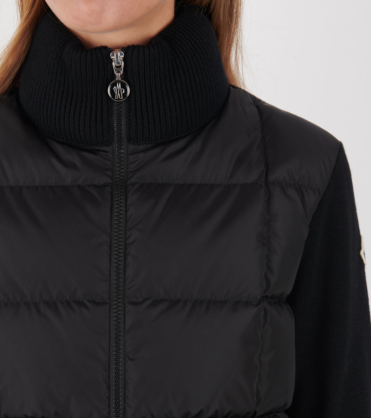 Quilted Knit Cardigan Black
