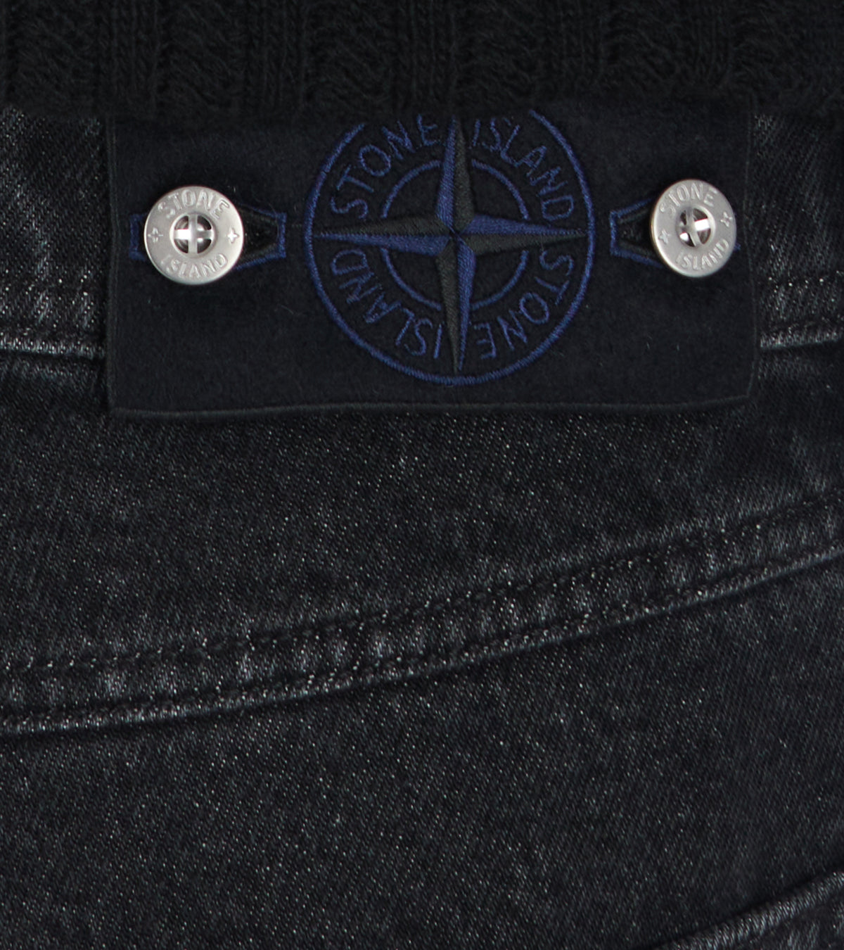 Loose Jeans Black Denim Medium Grainy Wash