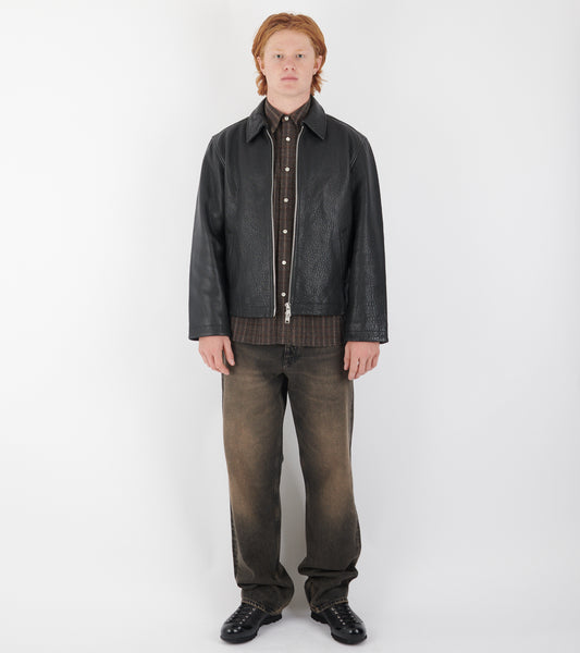 Short Leather Jacket Black