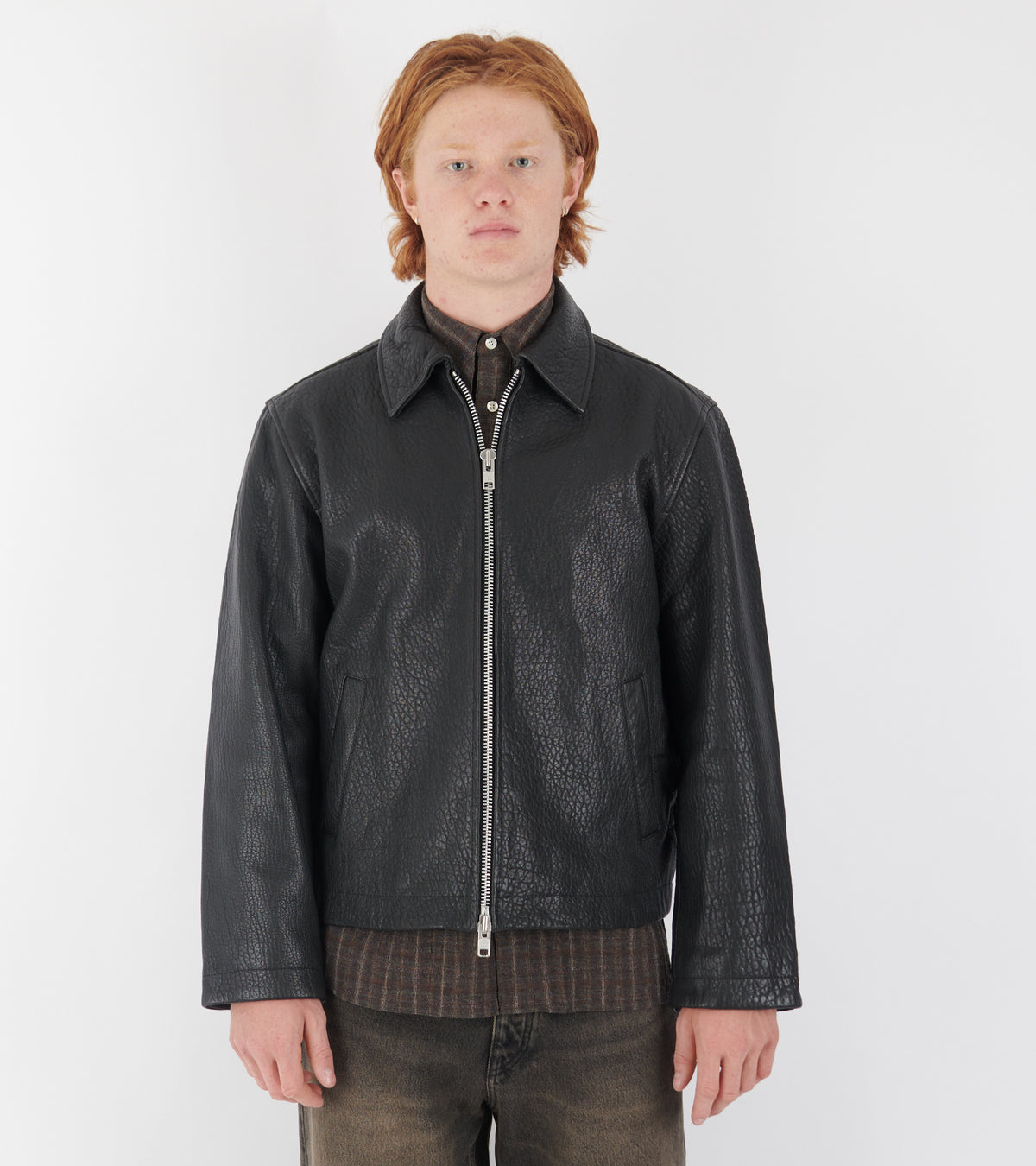 Short Leather Jacket Black