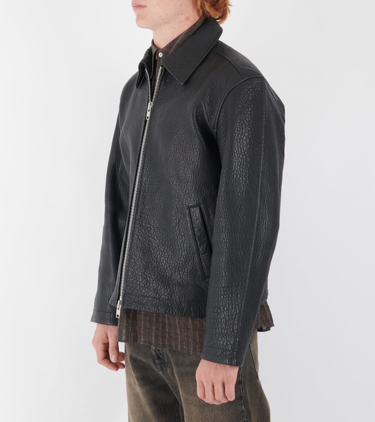 Short Leather Jacket Black