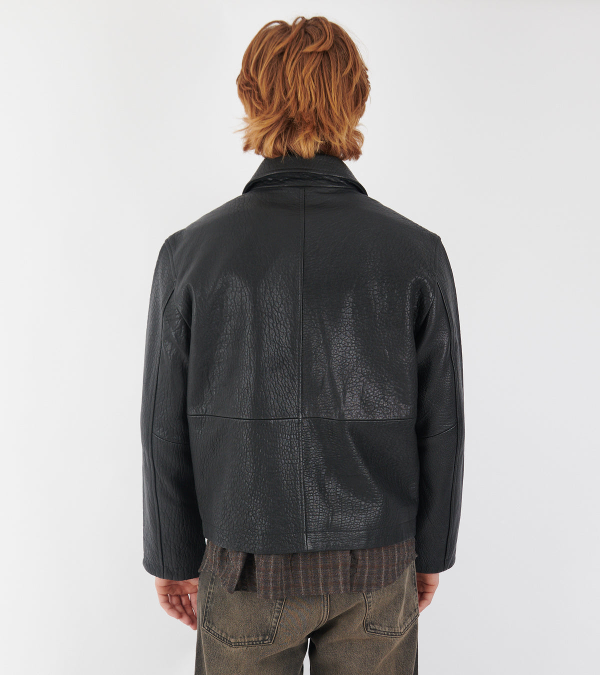 Short Leather Jacket Black