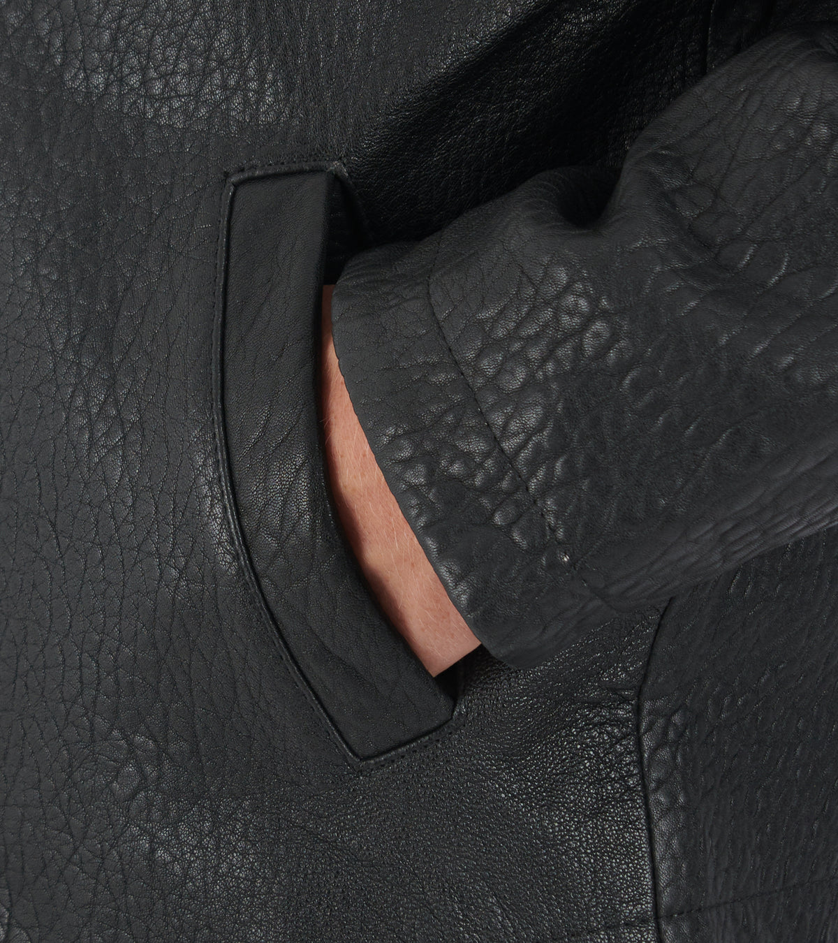 Short Leather Jacket Black