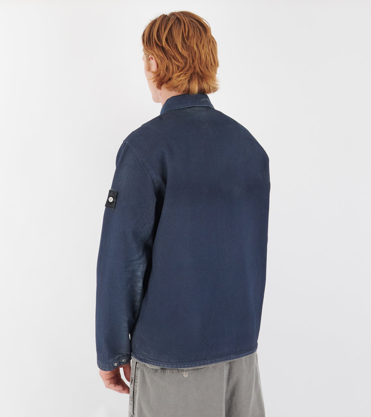 Coated Denim Overshirt Blue