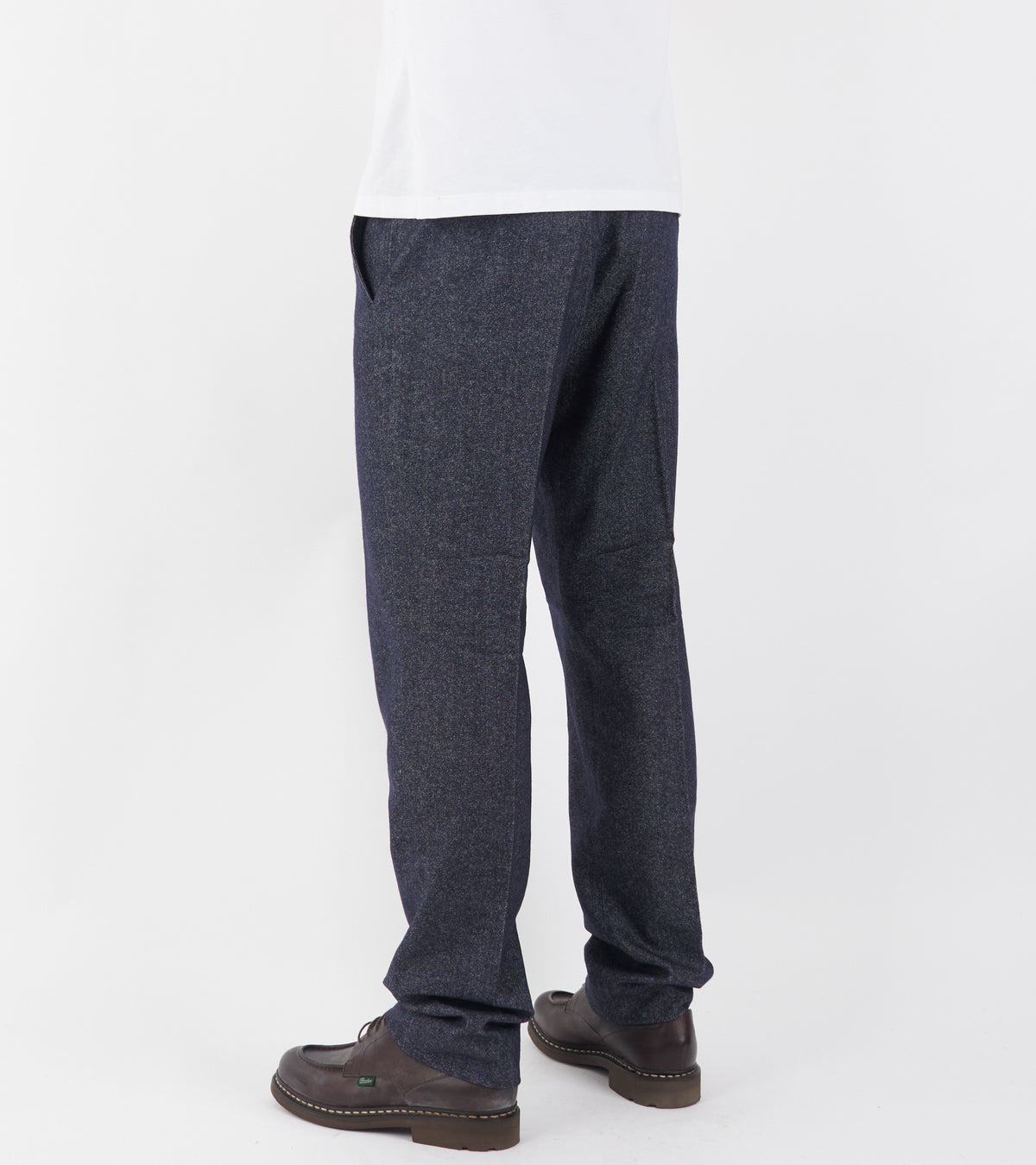 Cotton Blend Flannel Trousers Indigo