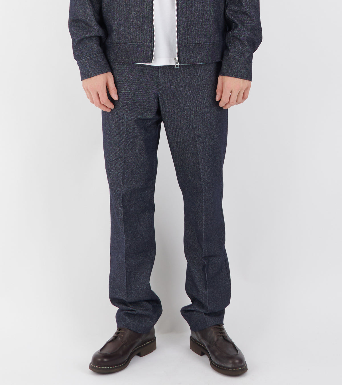 Cotton Blend Flannel Trousers Indigo