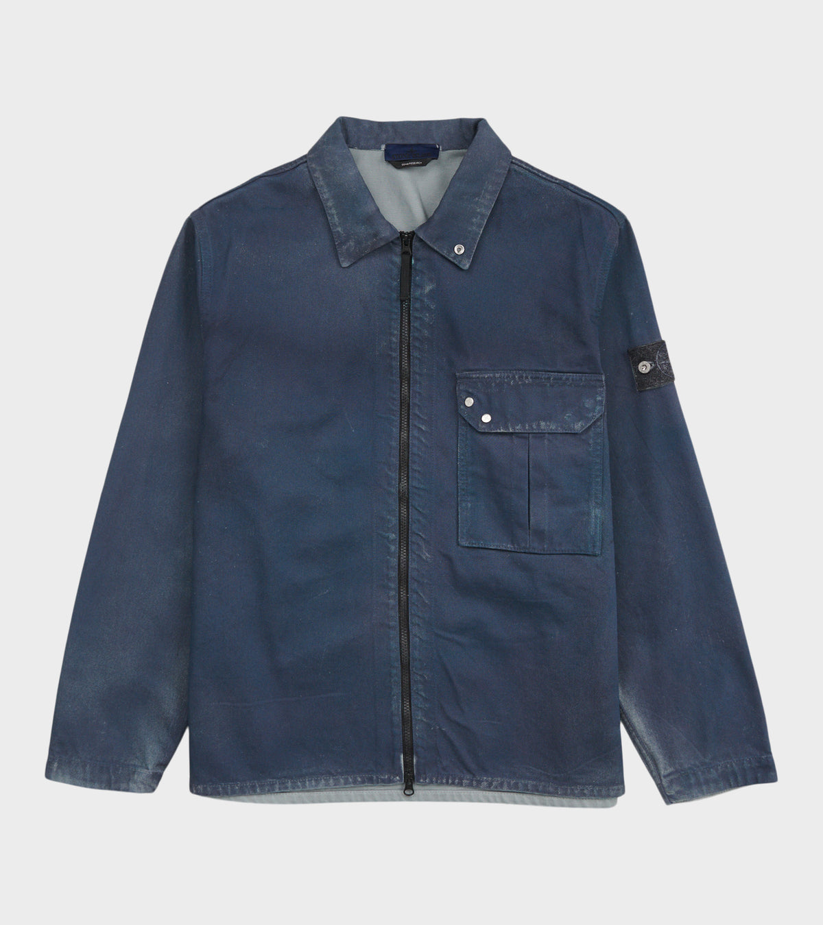 Coated Denim Overshirt Blue