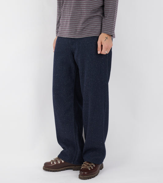 Silk Nep Denim 5P Wide Pants Dark Blue