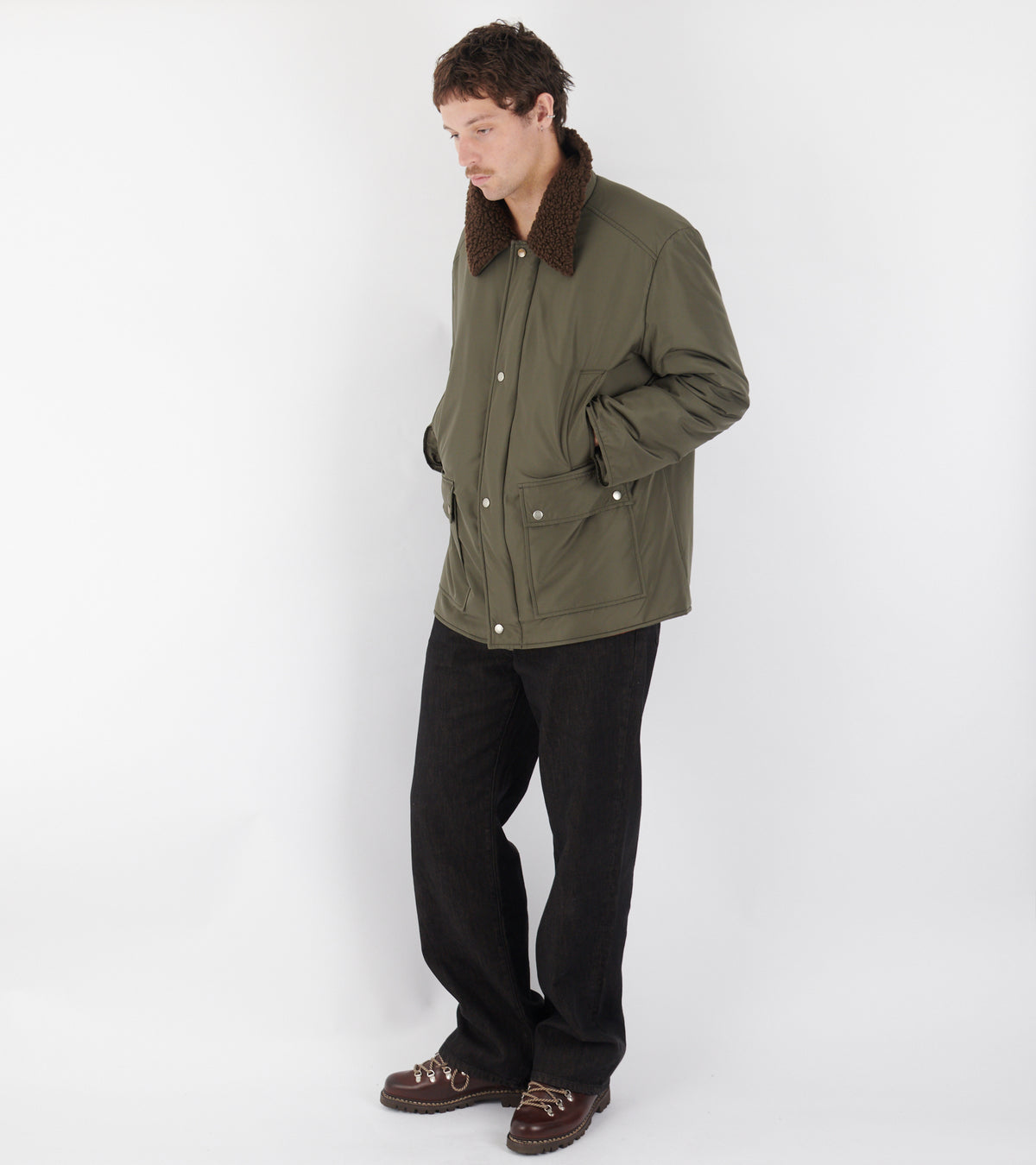 Padded Nylon Jacket Army