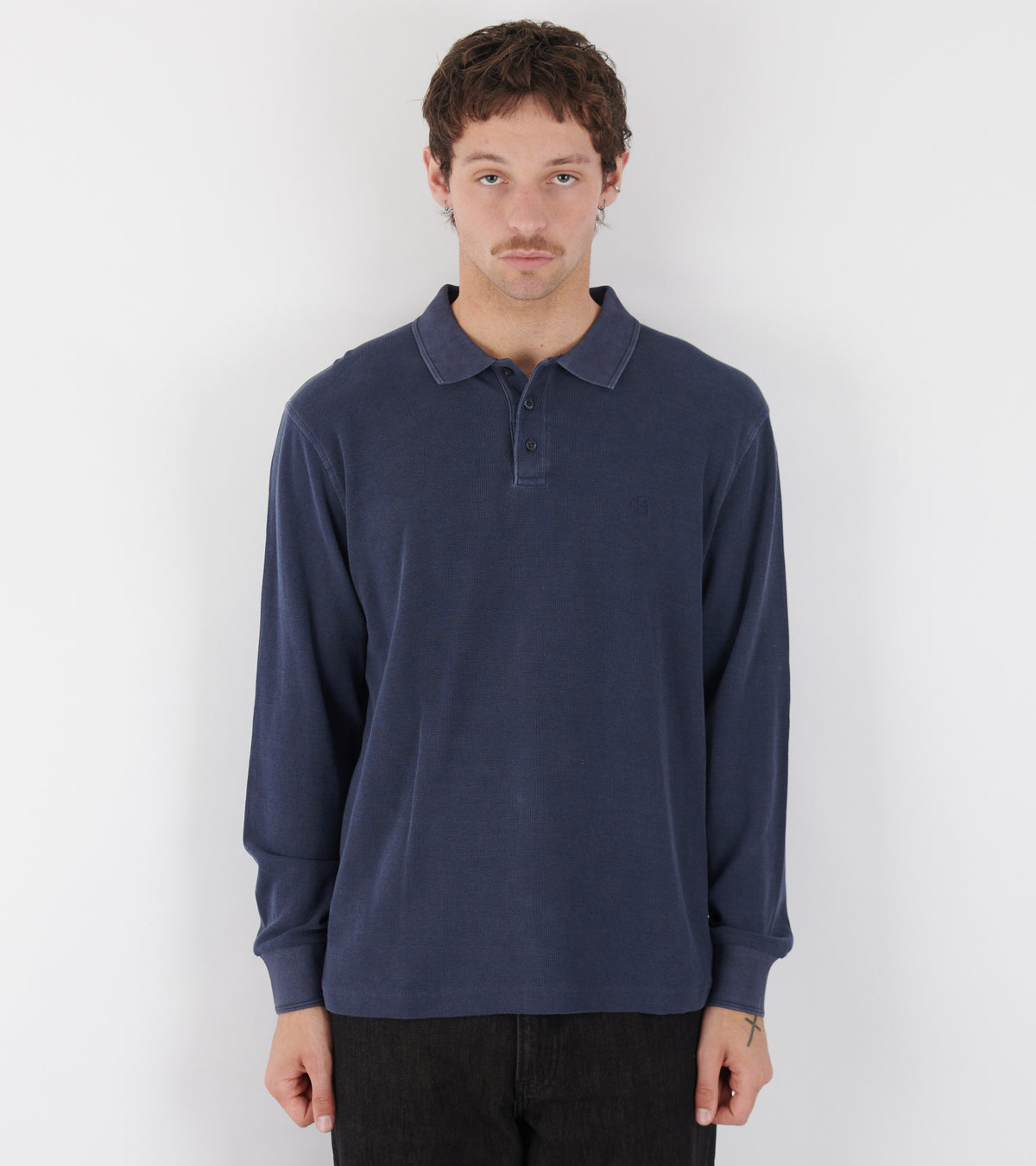 Waffle Rugby Shirt Dark Navy