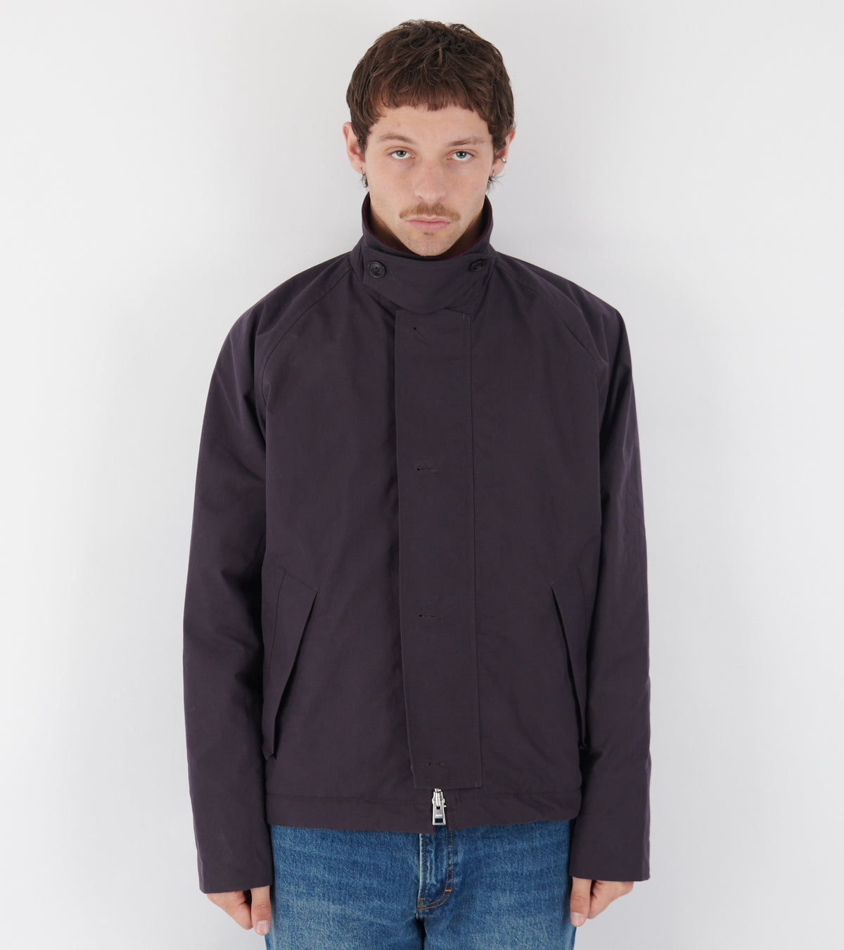 Holmen Wax Raglan Insulated Jacket Darkest Purple