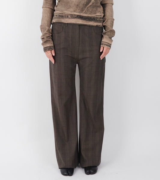Tailored Wool Check Trousers Brown/Black