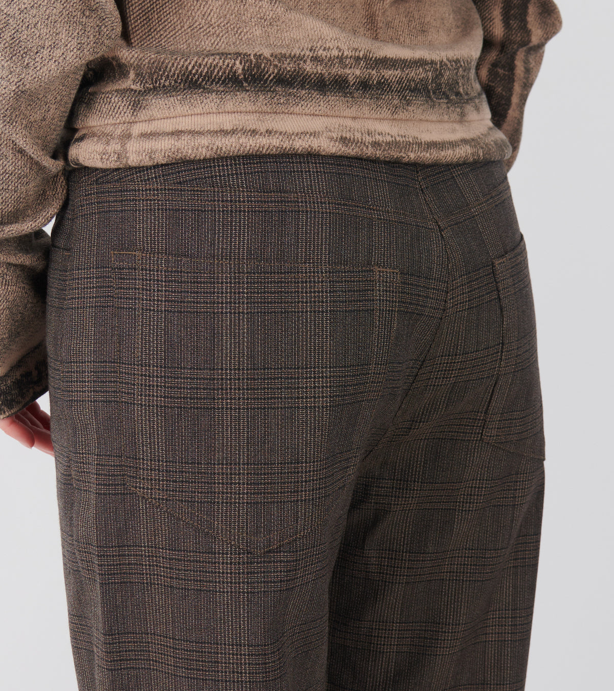 Tailored Wool Check Trousers Brown/Black