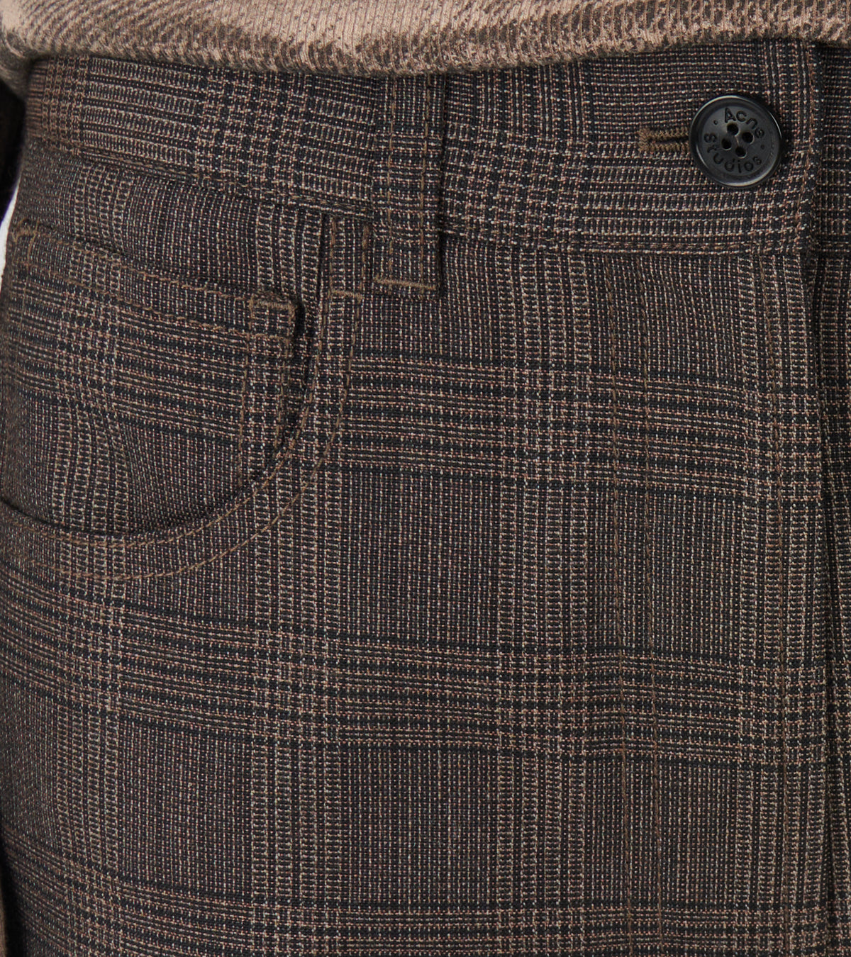 Tailored Wool Check Trousers Brown/Black
